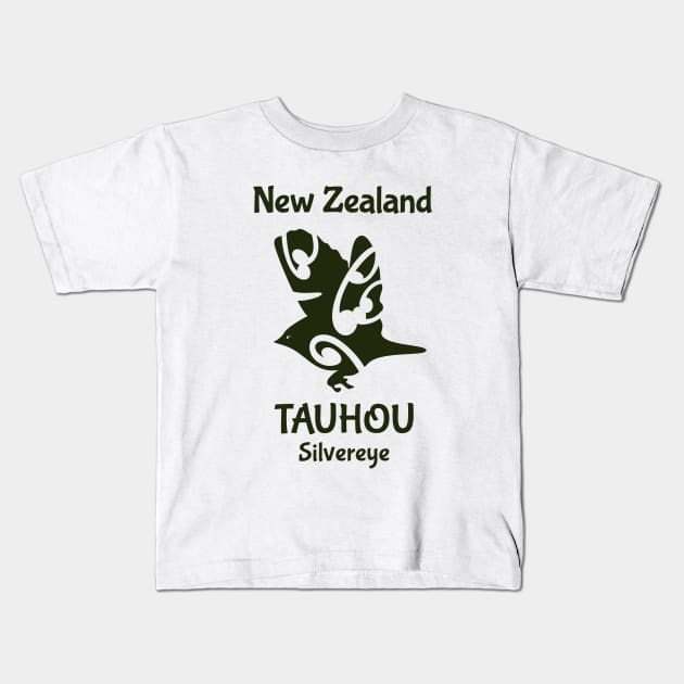 NEW ZEALAND birds Tauhou Silvereye Kids T-Shirt by mailboxdisco